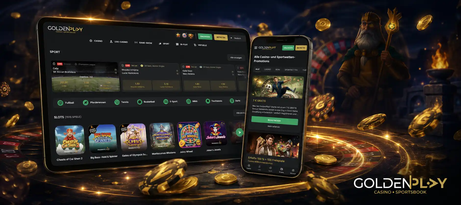 Golden Play Login im mobilen Browser
