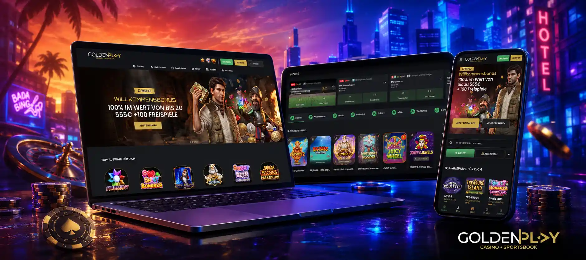 Wie startest du Golden Play Live Spiele?